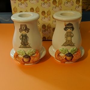 Precious moments Thanksgiving candle holders